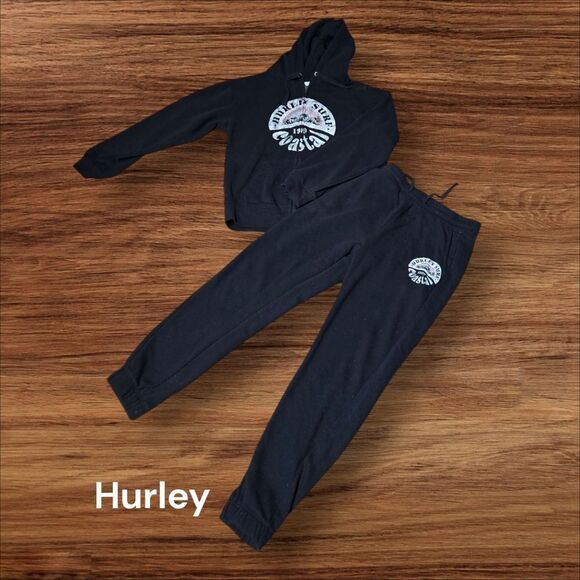 Hurley Black Hoodie And Sweatpants Set Diffetent Sizes - Picture 1 of 11